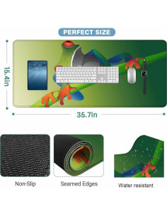 Alfombrilla de Ratón Grande Y YIHANGBEST 900x400mm Verde Rana 2