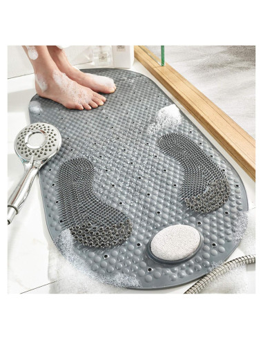 Alfombrilla de Ducha Antideslizante MOLFUJ 81x40cm con Piedra Pómez