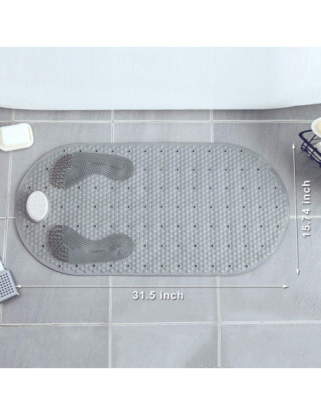 Alfombrilla de Ducha Antideslizante MOLFUJ 81x40cm con Piedra Pómez Alfombrilla de Ducha Antideslizante MOLFUJ 81x40cm con Piedra Pómez