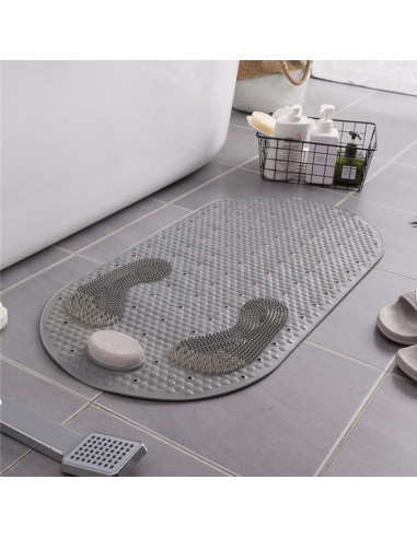 Alfombrilla de Ducha Antideslizante MOLFUJ 81x40cm con Piedra Pómez