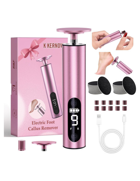 Removedor de Callos Eléctrico K KERNOWO 2-en-1 Recargable 9 Velocidades Removedor de Callos Eléctrico K KERNOWO 2-en-1 Recargable 9 Velocidades