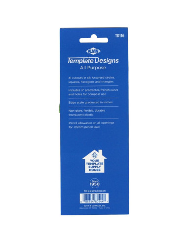 Plantilla de Dibujo ALVIN TD116 - Propósito General 20.83x7.62 cm