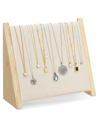 Soporte de exhibición de collares MOOCA de bambú 10 ganchos