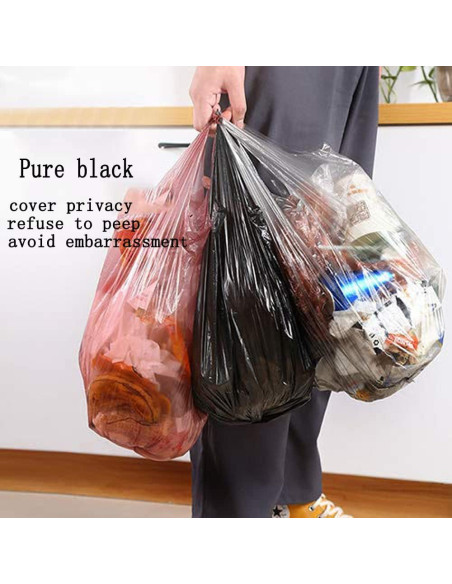Bolsas de Basura Negras BAIYEUSO 200 Cuentas 4 Galones Bolsas de Basura Negras BAIYEUSO 200 Cuentas 4 Galones