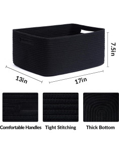 Cestas de Almacenamiento MiniArk 2 Piezas 43x33x19 cm Negras 2