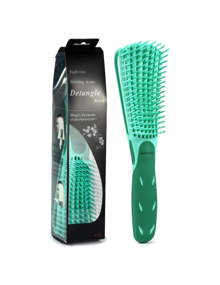 Cepillo Desenredante BESTOOL para Cabello Rizado 3/4abc Verde Cepillo Desenredante BESTOOL para Cabello Rizado 3/4abc Verde