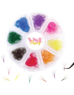 Extensiones de Pestañas Coloridas Mixtas VNE Supply 1000 pcs 12mm 2