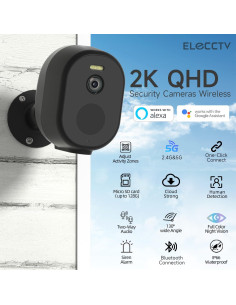 Cámara de Seguridad Inalámbrica ELECCTV 2K QHD con Visión Nocturna 2