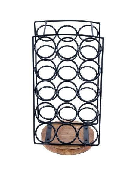 Soporte para cápsulas de café MyGift negro con base de madera Soporte para cápsulas de café MyGift negro con base de madera