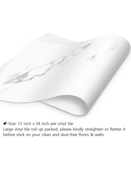 Azulejos Autoadhesivos Livelynine de Mármol Blanco 4 Pcs 30.48x60.96 cm Azulejos Autoadhesivos Livelynine de Mármol Blanco 4 Pcs 30.48x60.96 cm