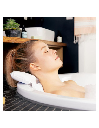 Almohada de Baño TranquilBeauty Blanca PVC Alivio Dolor 35x36cm