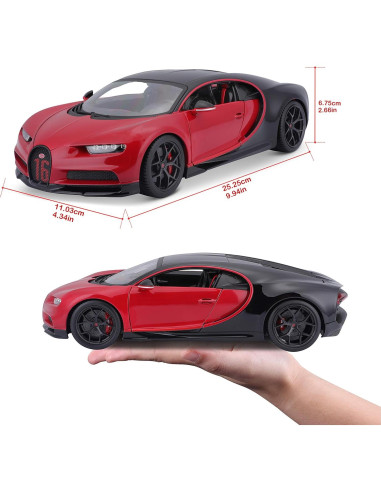 Maisto Bugatti Chiron Sport 1:18 Diecast Negro/Rojo