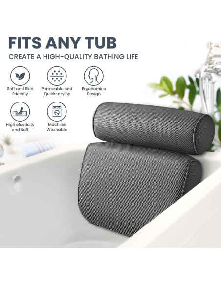 Almohada de Baño LuxStep con Ventosas Antideslizantes 37x32 cm Almohada de Baño LuxStep con Ventosas Antideslizantes 37x32 cm