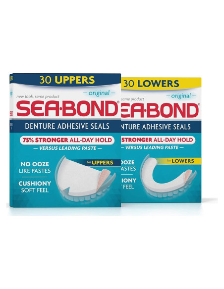 Sellos Adhesivos para Dentaduras Sea Bond Secure Multipack - 60 Unidades Sellos Adhesivos para Dentaduras Sea Bond Secure Multipack - 60 Unidades