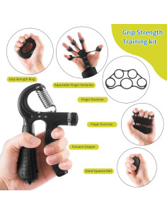 Kit de Entrenamiento de Fuerza de Agarre Newvenper 7 Piezas 2