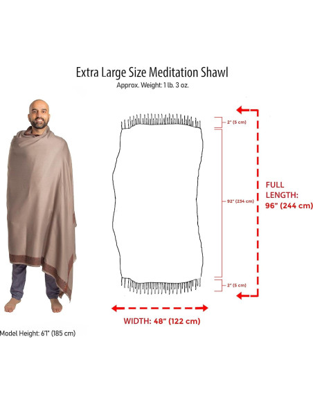 Chal de Meditación Om Shanti Crafts 2.44x1.22m Lana Vegana Chal de Meditación Om Shanti Crafts 2.44x1.22m Lana Vegana