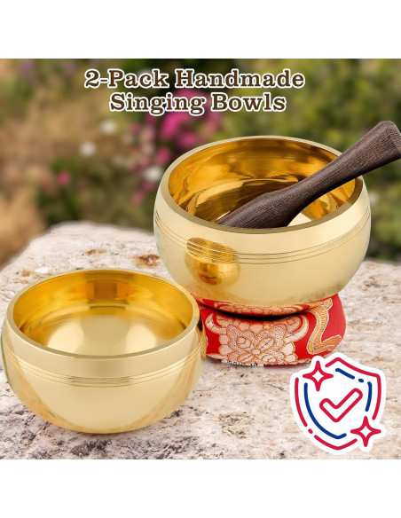 Juego de Cuencos Cantores Tibetanos 11.4 cm - Hecho a Mano Nepal Juego de Cuencos Cantores Tibetanos 11.4 cm - Hecho a Mano Nepal
