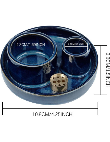 Soporte de Incienso 4 en 1 GRAMSTORMAX - Cerámica Azul Soporte de Incienso 4 en 1 GRAMSTORMAX - Cerámica Azul