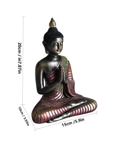 Estatua de Buda KalyZ@rts 20.5 cm Resina Hecha a Mano Decorativa