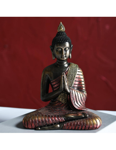 Estatua de Buda KalyZ@rts 20.5 cm Resina Hecha a Mano Decorativa