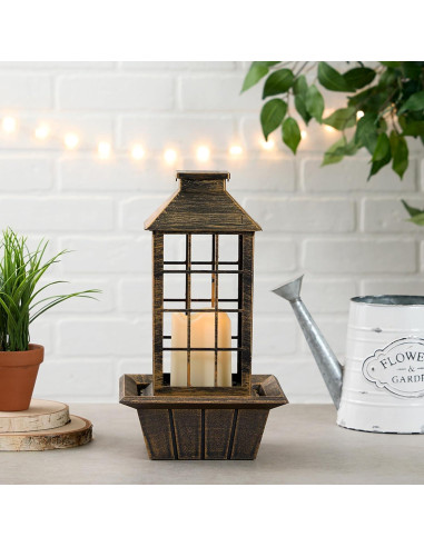 Fuente de Agua de Mesa Accent Plus 34.3 cm Bronce LED