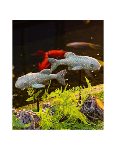 Estatuas de Jardín de Pez Koi Philodwell - Paquete de 2