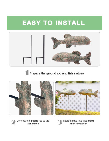 Estatuas de Jardín de Pez Koi Philodwell - Paquete de 2