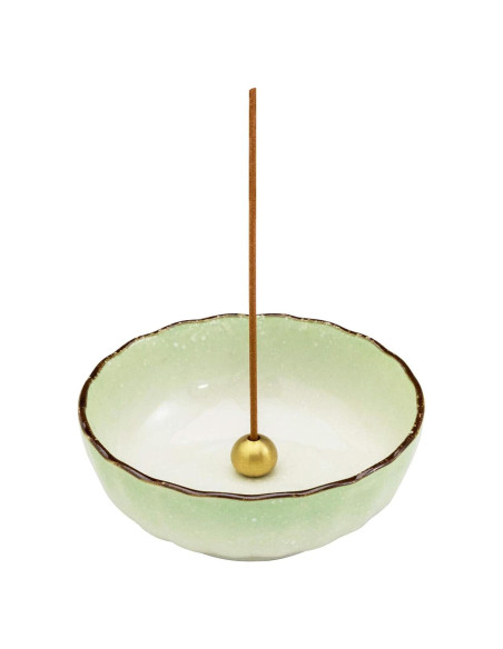 Soporte de Incienso Cerámica Asayu Japón Loto Verde Claro 10.5cm Soporte de Incienso Cerámica Asayu Japón Loto Verde Claro 10.5cm