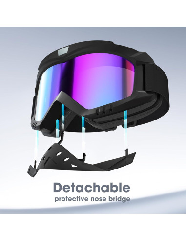 Gafas de Motocicleta Dizywiee con Lentes Antivaho y Ajustables