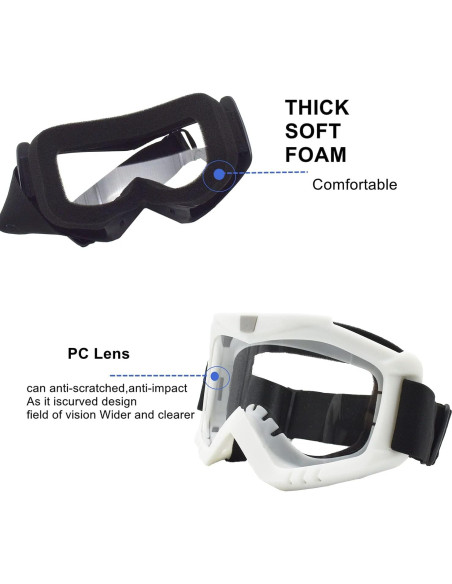 Gafas de Motocross LJDJ Lj22-01bw con Protección UV - 2 Paquetes Gafas de Motocross LJDJ Lj22-01bw con Protección UV - 2 Paquetes