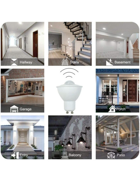 Paquete de 2 Bombillas LED LIDESEN 6W con Sensor PIR 3000K Paquete de 2 Bombillas LED LIDESEN 6W con Sensor PIR 3000K