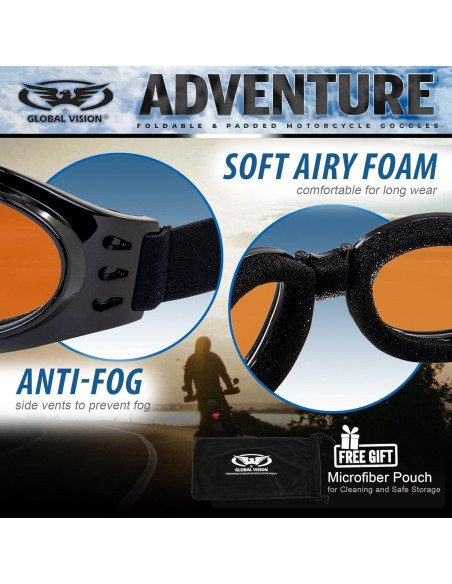 Gafas de Motocicleta Plegables Global Vision Adventure UV400 Gafas de Motocicleta Plegables Global Vision Adventure UV400