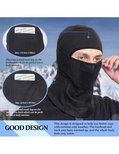 Pasamontañas Térmico Sireck Unisex Negro Forro Polar
