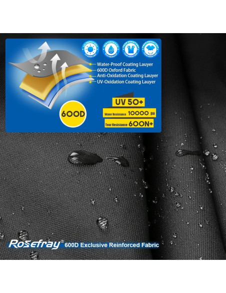 Cubierta de Motocicleta Rosefray 600D Impermeable Negra Cubierta de Motocicleta Rosefray 600D Impermeable Negra