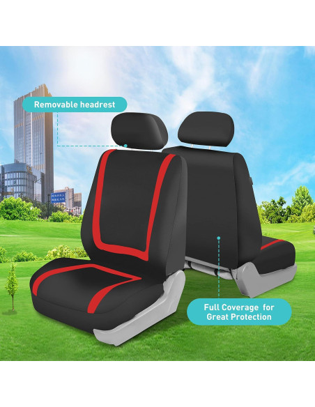 Funda de Asiento de Coche FH Group Rojo Ajuste Universal Funda de Asiento de Coche FH Group Rojo Ajuste Universal