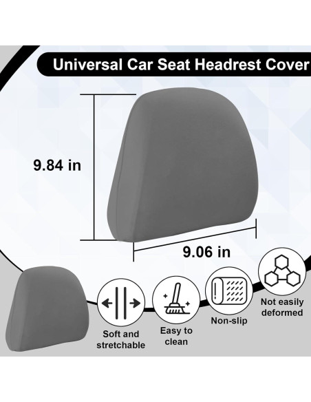 Funda de Reposacabezas de Coche BFXM - 2 Piezas Gris Universal Funda de Reposacabezas de Coche BFXM - 2 Piezas Gris Universal
