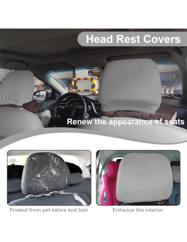 Funda de Reposacabezas de Coche BFXM - 2 Piezas Gris Universal