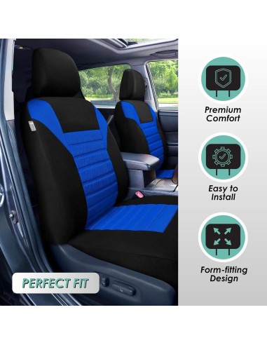 Fundas de Asiento de Coche FH Group Azul Juego Frontal 3D