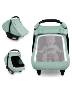 Funda de Asiento de Coche para Bebé HNHUAMING Verde Algodón