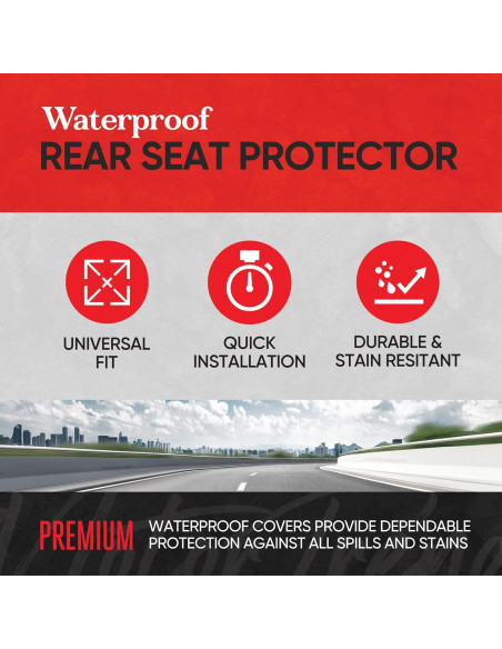 Funda de Asiento Trasero Impermeable Motor Trend MTSC-268-GR Funda de Asiento Trasero Impermeable Motor Trend MTSC-268-GR