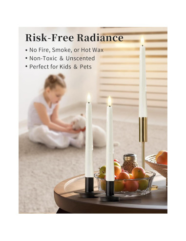 Velas LED Sin Llama Stmarry 24.5 cm con Control Remoto - Paquete de 3