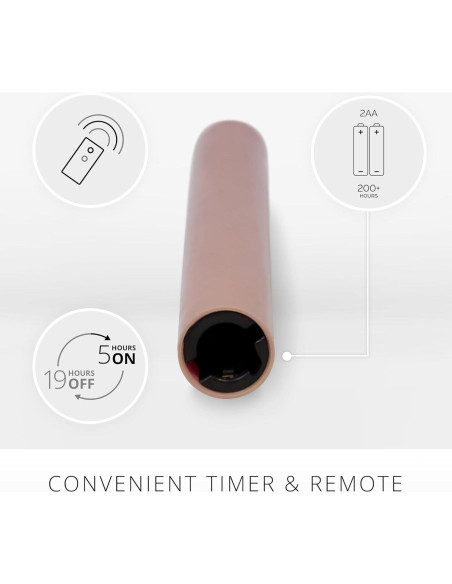 Luminara Vela Taper Sin Llama LED Rosa Beige - Paquete de 2 Luminara Vela Taper Sin Llama LED Rosa Beige - Paquete de 2