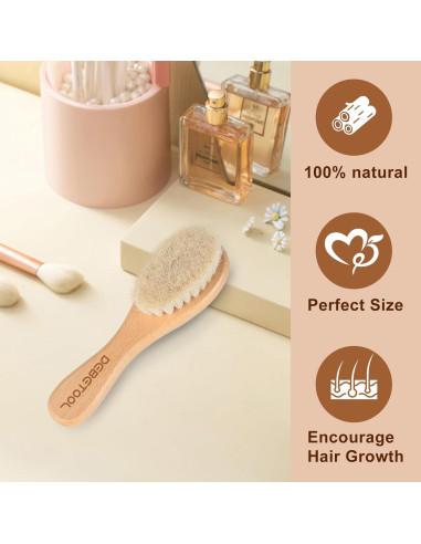 Set de Cepillos para Bebé DEBETOOL - Madera Natural, 2 Paquetes