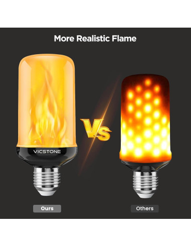 Bombillas LED de Llama Vicstone E26 Dusk to Dawn 2 Pzas