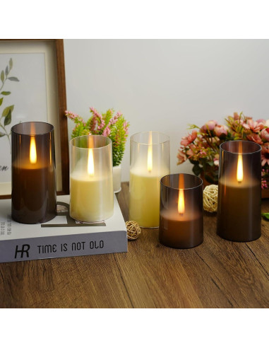 Velas LED sin llama JINYANIA con control remoto y temporizador