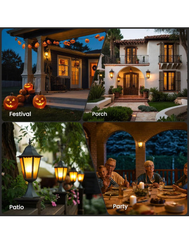 Bombillas LED de Llama Vicstone E26 Dusk to Dawn 2 Pzas