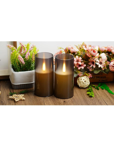 Velas LED sin llama JINYANIA con control remoto y temporizador