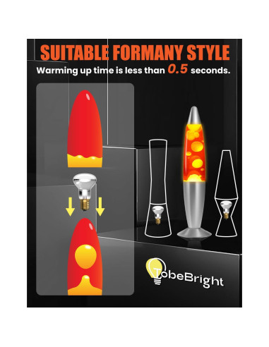 Bombilla de Lava E17 40W Tobebright Dimmable 2500K Paquete de 2