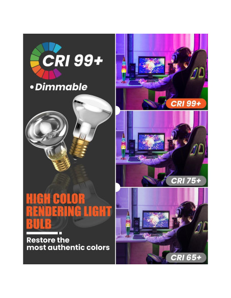 Bombilla de Lava E17 40W Tobebright Dimmable 2500K Paquete de 2 Bombilla de Lava E17 40W Tobebright Dimmable 2500K Paquete de 2