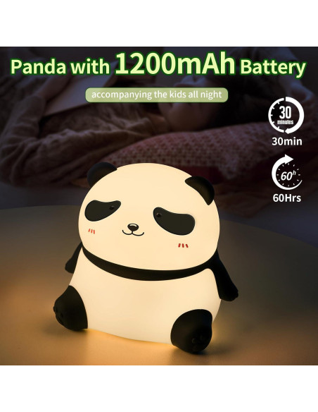 Luz Nocturna Panda Coutundy LED Regulable 3 Niveles Silicona Luz Nocturna Panda Coutundy LED Regulable 3 Niveles Silicona